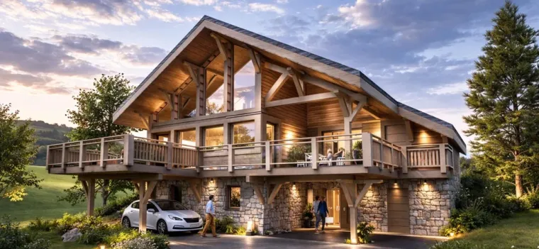Conception des plans de construction d'un chalet vers Chambéry, Chambéry, B.CHIC ARCHITECTURE